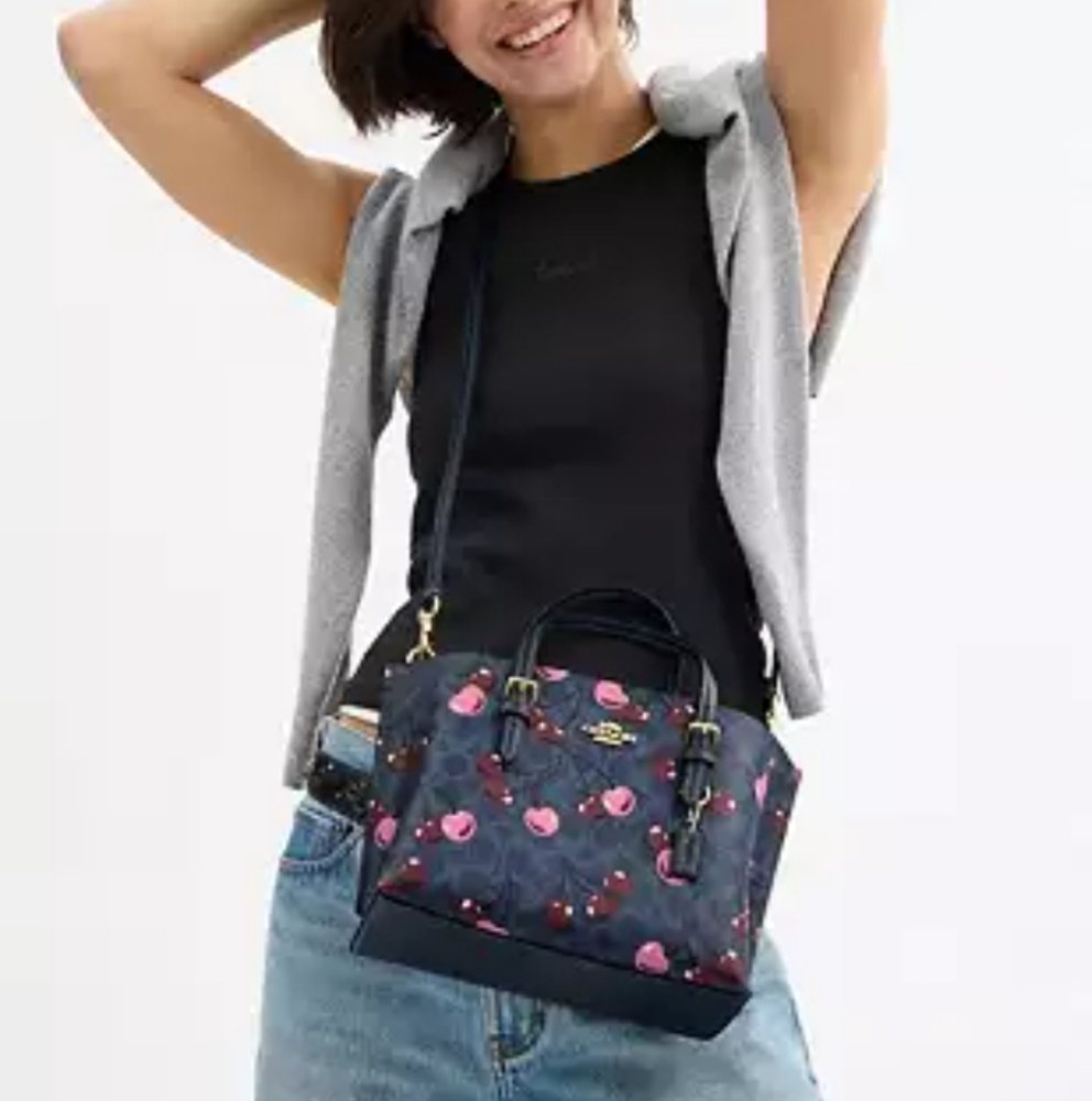 Coach  Mollie Cherry Navy and Pink Women's Bag - Picture 3 of 3